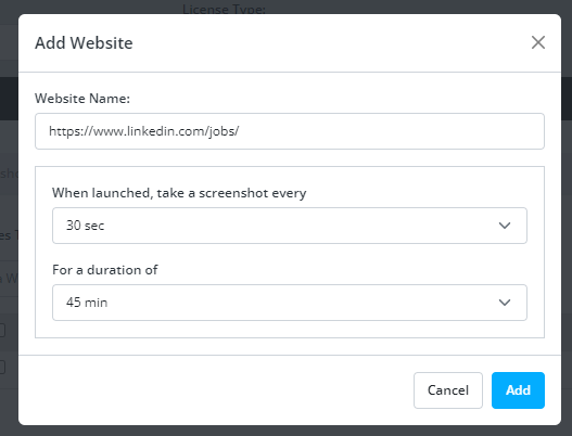 Enter a URL or domain to add a site